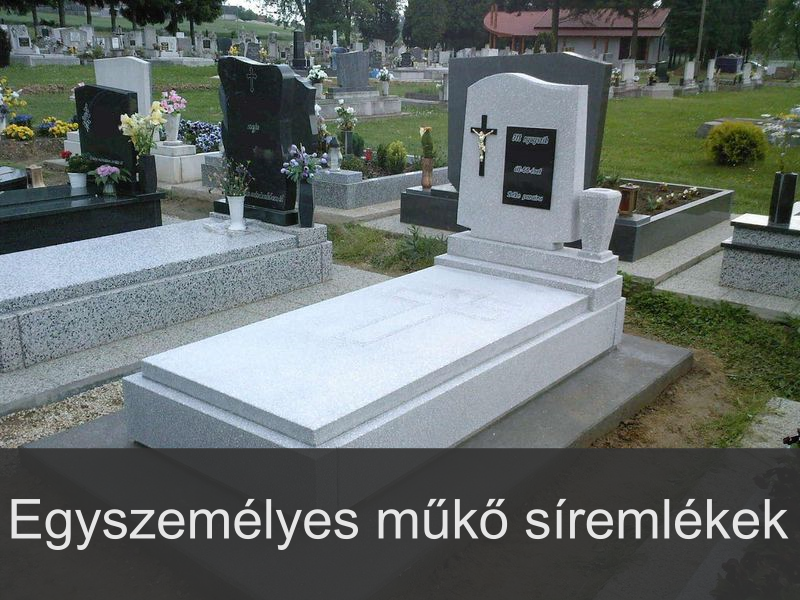 egyszemélyes műkő síremlékek, kripták