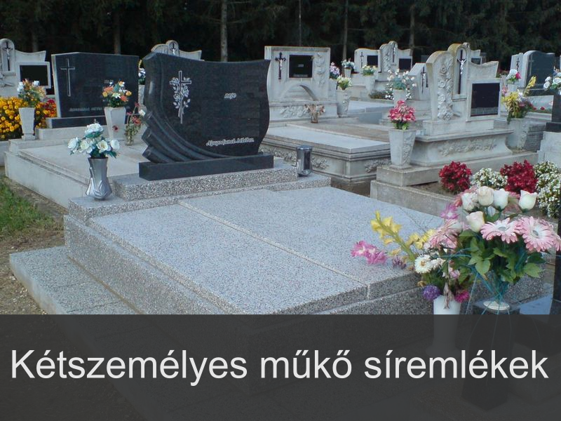 Kétszemélyes műkő síremlékek, kripták